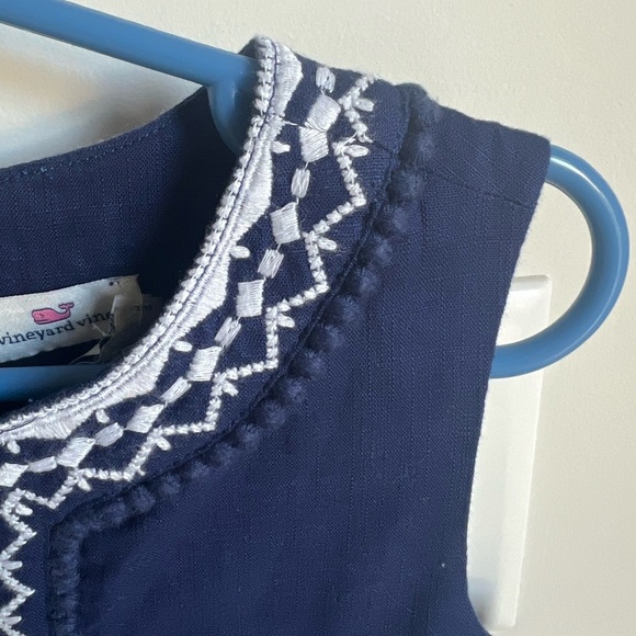 Vineyard Vines Embroidered Shift Dress Navy with White Detailing Deep Bay NWT - Picture 7 of 7